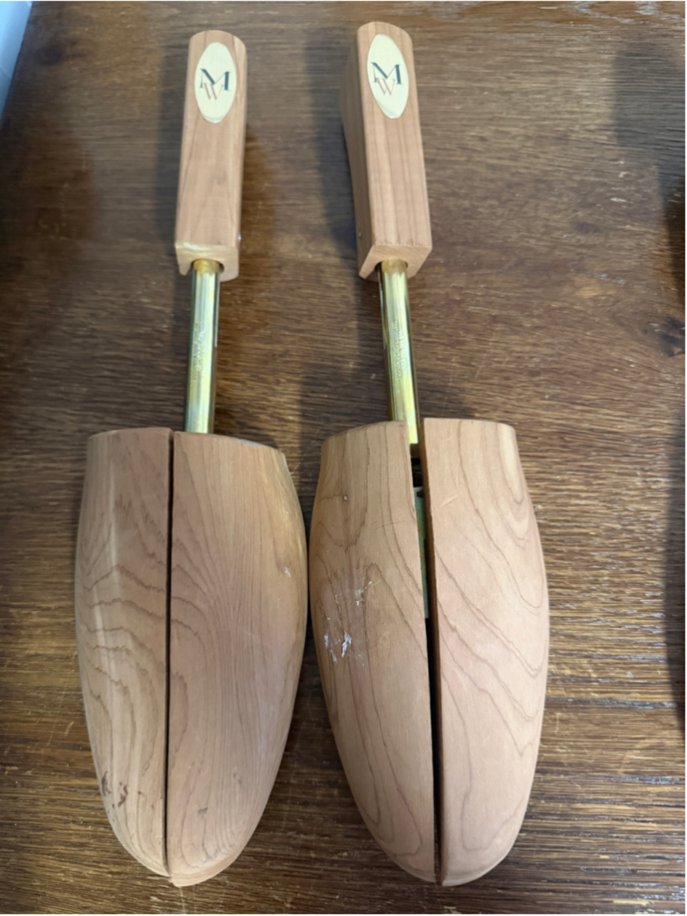 Money’s Worth & Best MW Aromatic Cedar Shoe Trees XL Split Toe Adjustable Brass